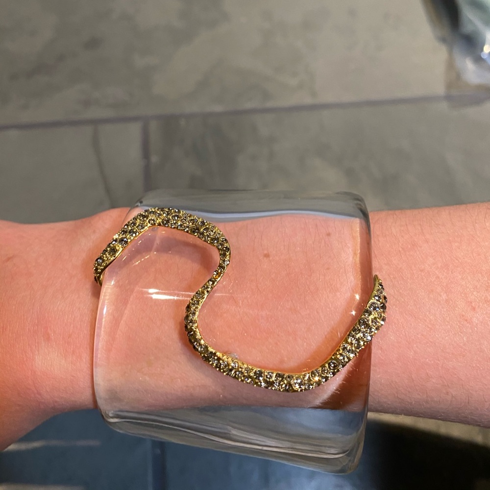 Clear Cuff Bracelet with Sparkly Decoration